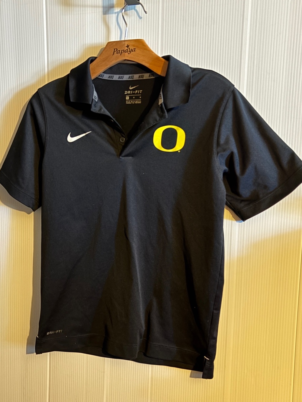 Oregon ducks Nike Black Polo with Yellow O Logo